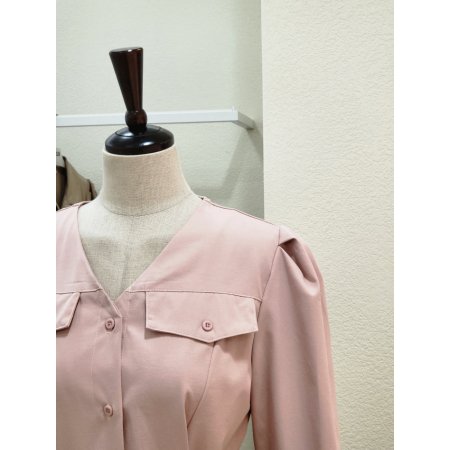 A라인 벨티드 브이넥 롱원피스