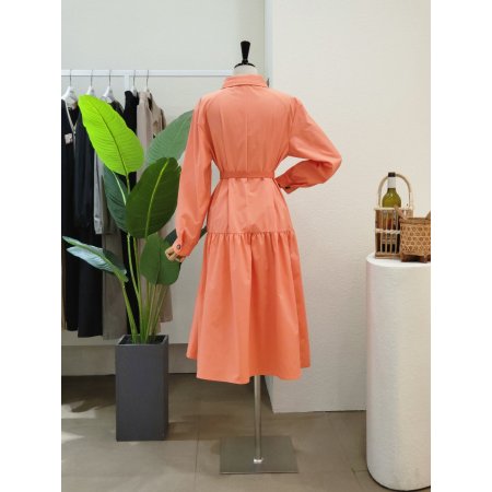 캉캉 집업 벨티드 롱원피스