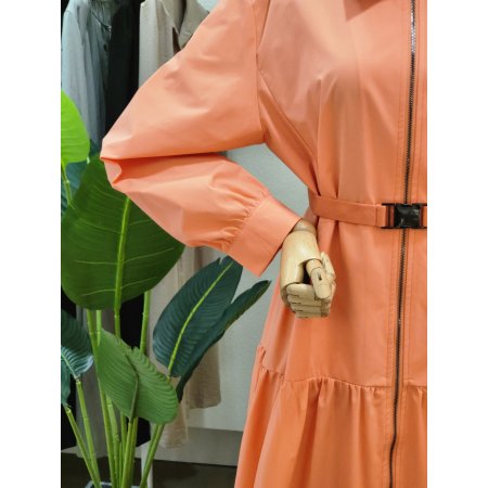 캉캉 집업 벨티드 롱원피스