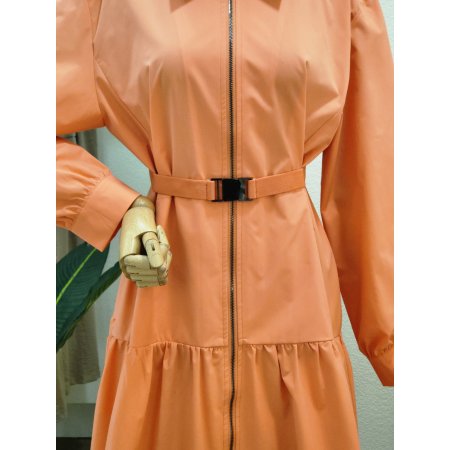 캉캉 집업 벨티드 롱원피스