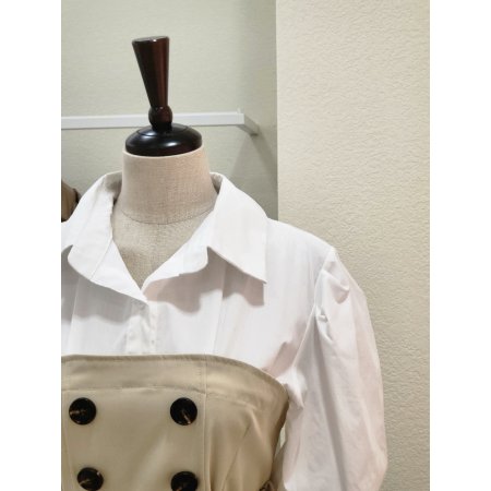 셔츠 포인트 벨티드 롱원피스