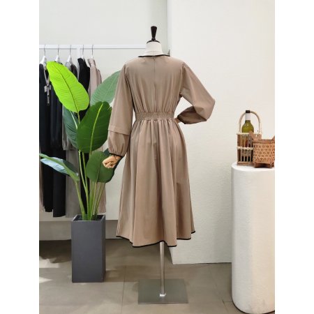 핀턱 밴딩 A라인 롱원피스