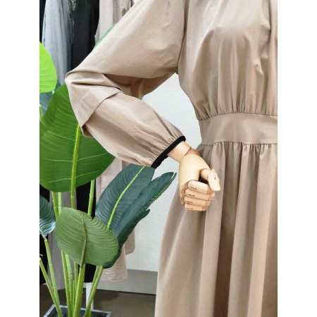 핀턱 밴딩 A라인 롱원피스