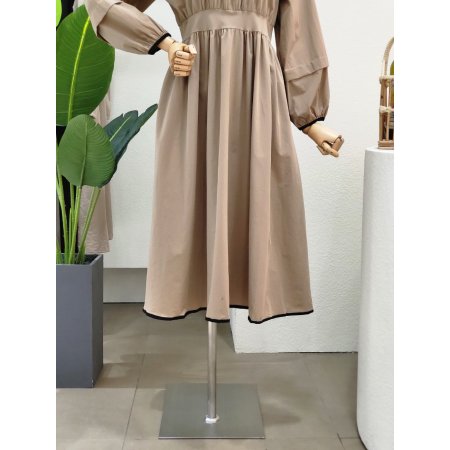 핀턱 밴딩 A라인 롱원피스