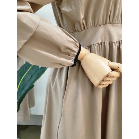 핀턱 밴딩 A라인 롱원피스