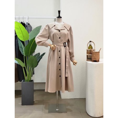 빅카라 벨티드 A라인 롱원피스