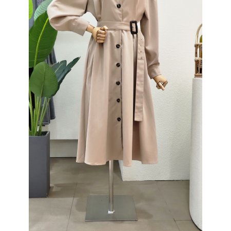 빅카라 벨티드 A라인 롱원피스