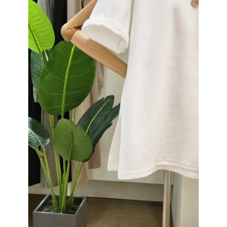 트임 루즈핏 라운드 티셔츠