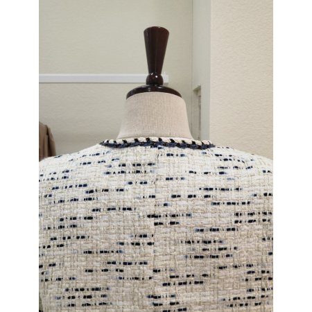 포켓 브이넥 트위드 자켓