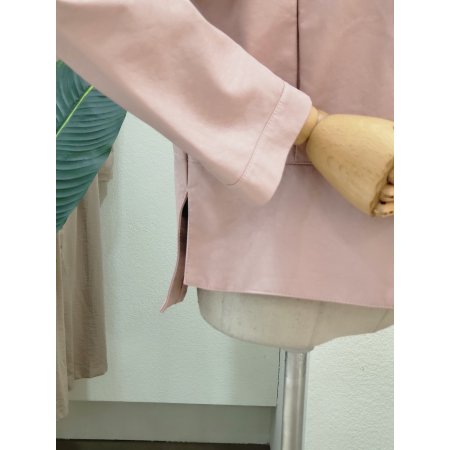 절개 노카라 래더 자켓