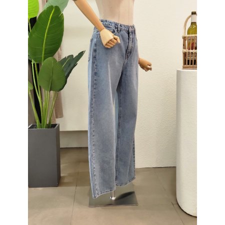 세미 와이드 데님 팬츠