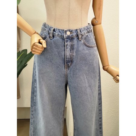 세미 와이드 데님 팬츠