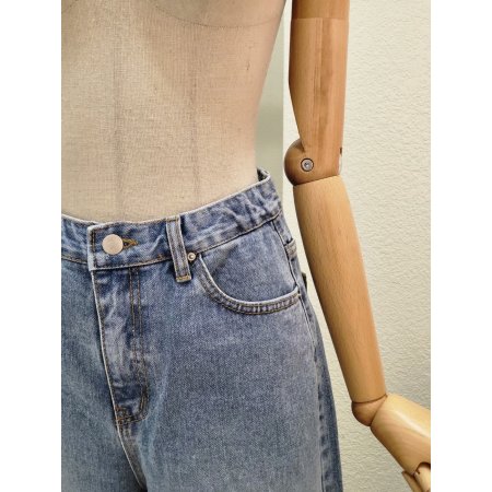 세미 와이드 데님 팬츠