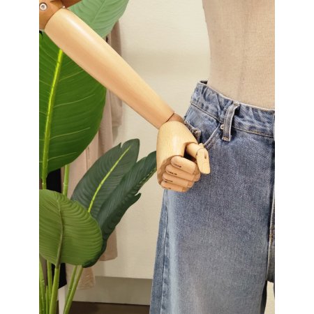 세미 와이드 데님 팬츠