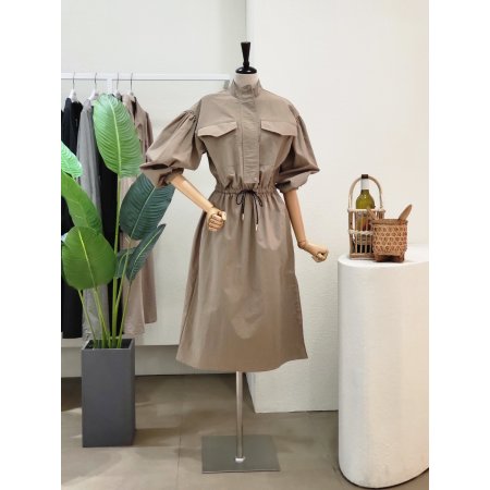 투포켓 바스락 스트링 롱원피스