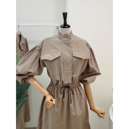 투포켓 바스락 스트링 롱원피스