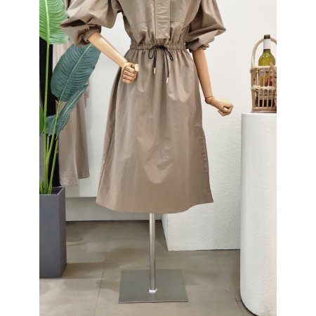 투포켓 바스락 스트링 롱원피스