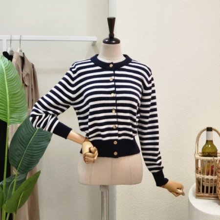 마린 스트라이프 라운드 가디건