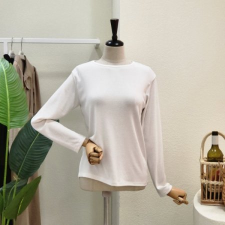 데일리 스판 라운드 티셔츠