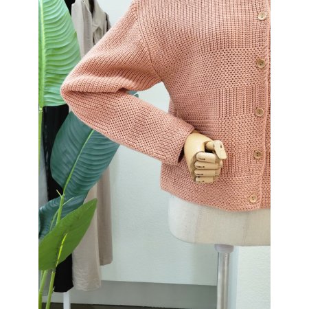 단추 오픈 카라넥 가디건