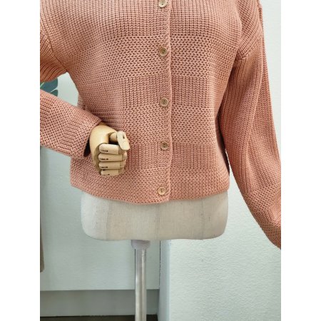 단추 오픈 카라넥 가디건