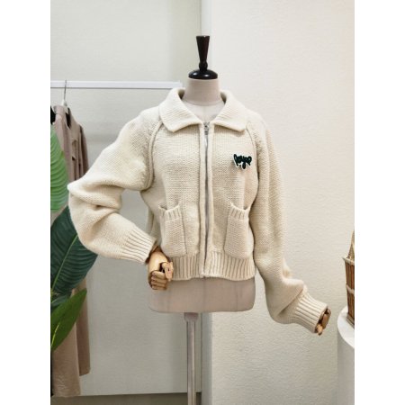 투포켓 집업 카라넥 가디건