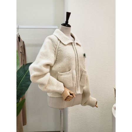 투포켓 집업 카라넥 가디건