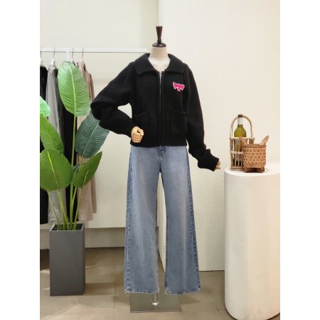 투포켓 집업 카라넥 가디건