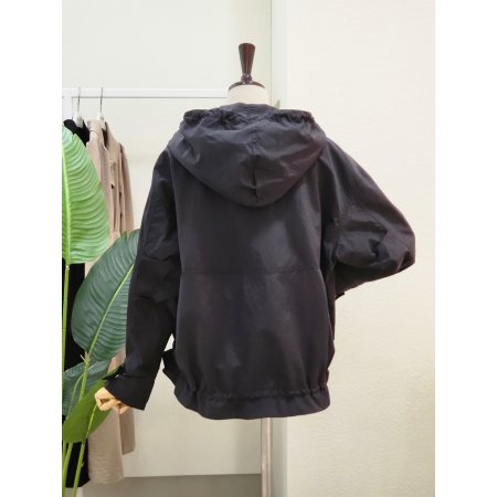 셔링 바람막이 후드 점퍼