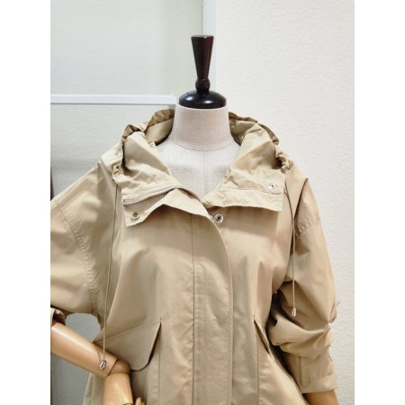 셔링 바람막이 후드 점퍼