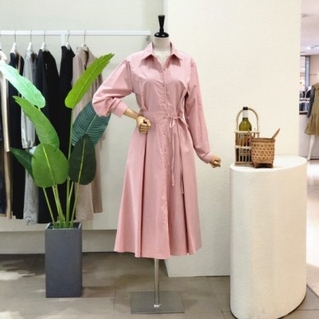 사이드 리본 A라인 롱원피스