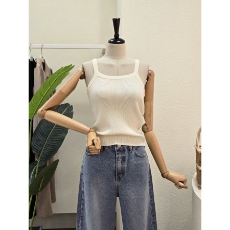 골지 카라넥 가디건 민소매 세트