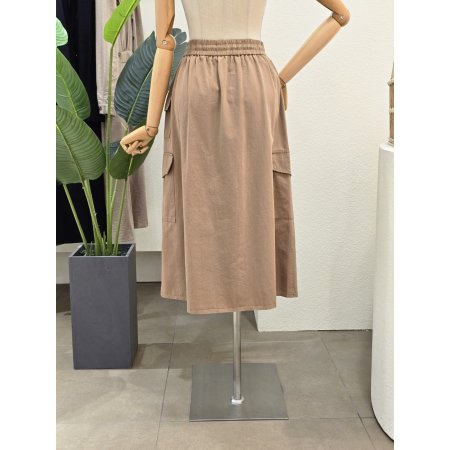 밴딩 A라인 카고 롱스커트