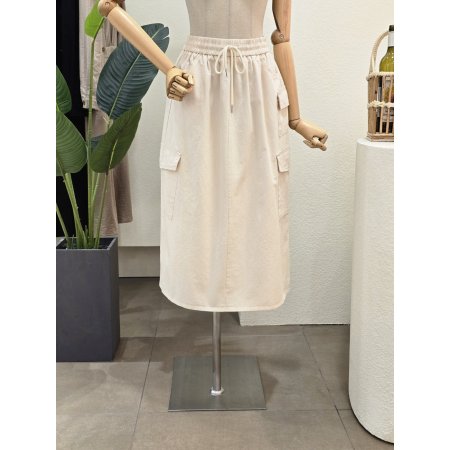 밴딩 A라인 카고 롱스커트