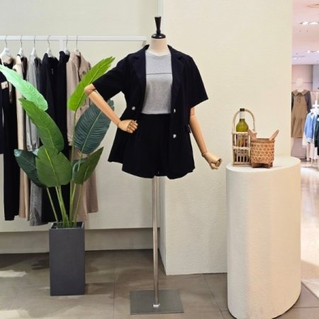 더블 버튼 자켓 숏팬츠 세트