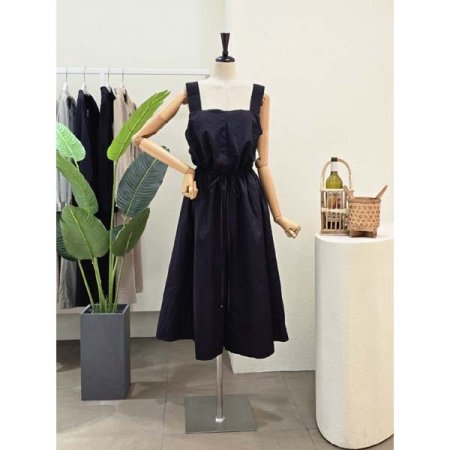 스트링 포인트 와이드 점프슈트