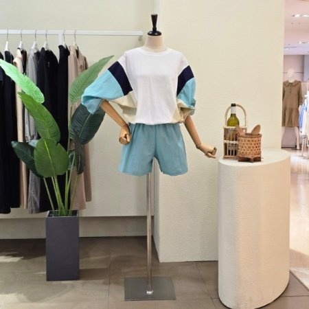 컬러플 티셔츠 쇼츠 세트