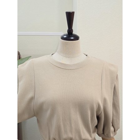 쉐도우 반팔 밴딩 롱원피스