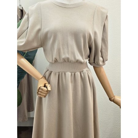 쉐도우 반팔 밴딩 롱원피스