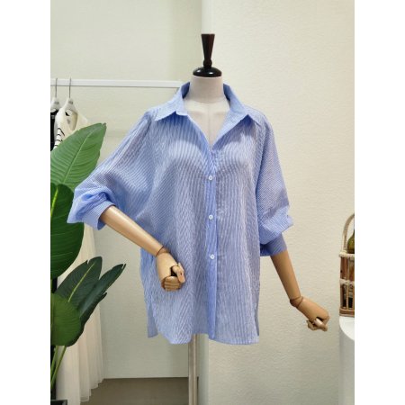 썸머 스트라이프 루즈핏 셔츠