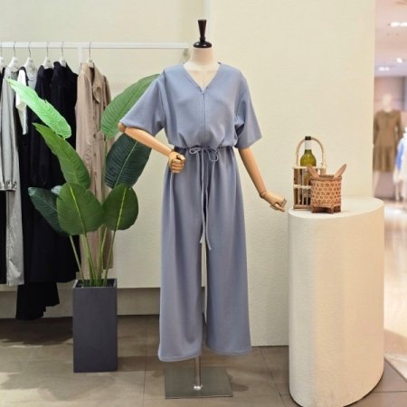 지퍼 클로징 스트링 점프슈트