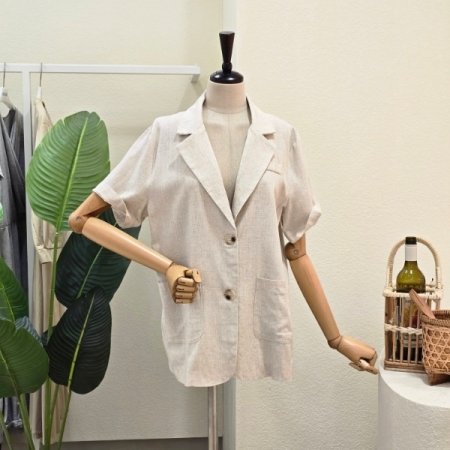 루즈핏 테일러드 반팔 자켓