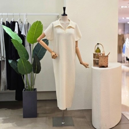 심플 카라넥 롱 원피스