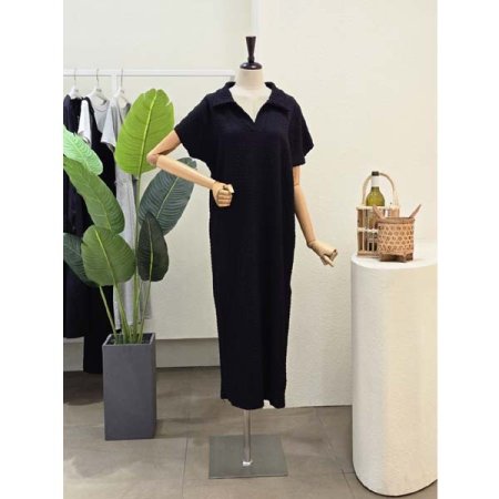 심플 카라넥 롱 원피스