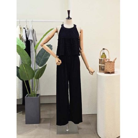 홀터넥 블라우스 팬츠 세트