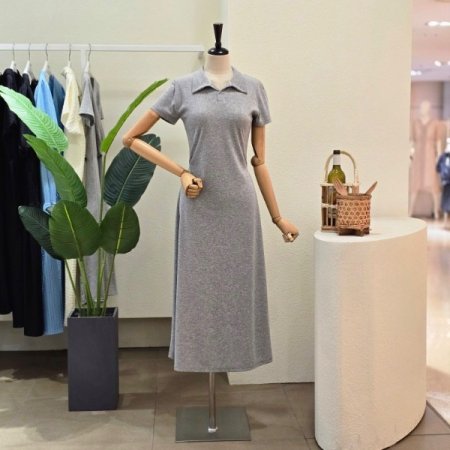 심플 카라넥 슬림 원피스