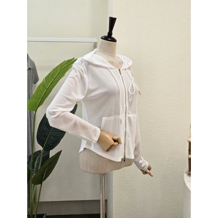 후드 매쉬 집업 점퍼