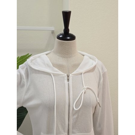 후드 매쉬 집업 점퍼