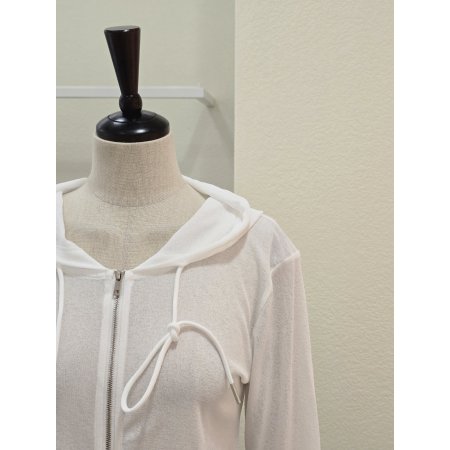 후드 매쉬 집업 점퍼