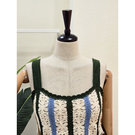 단가라 니트 크롭 베스트